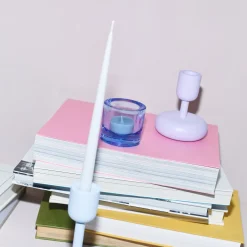 Kynttilänjalka 107mm vaalea lila