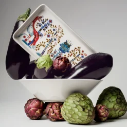 Lautanen suorakaide 12x24cm valkoinen