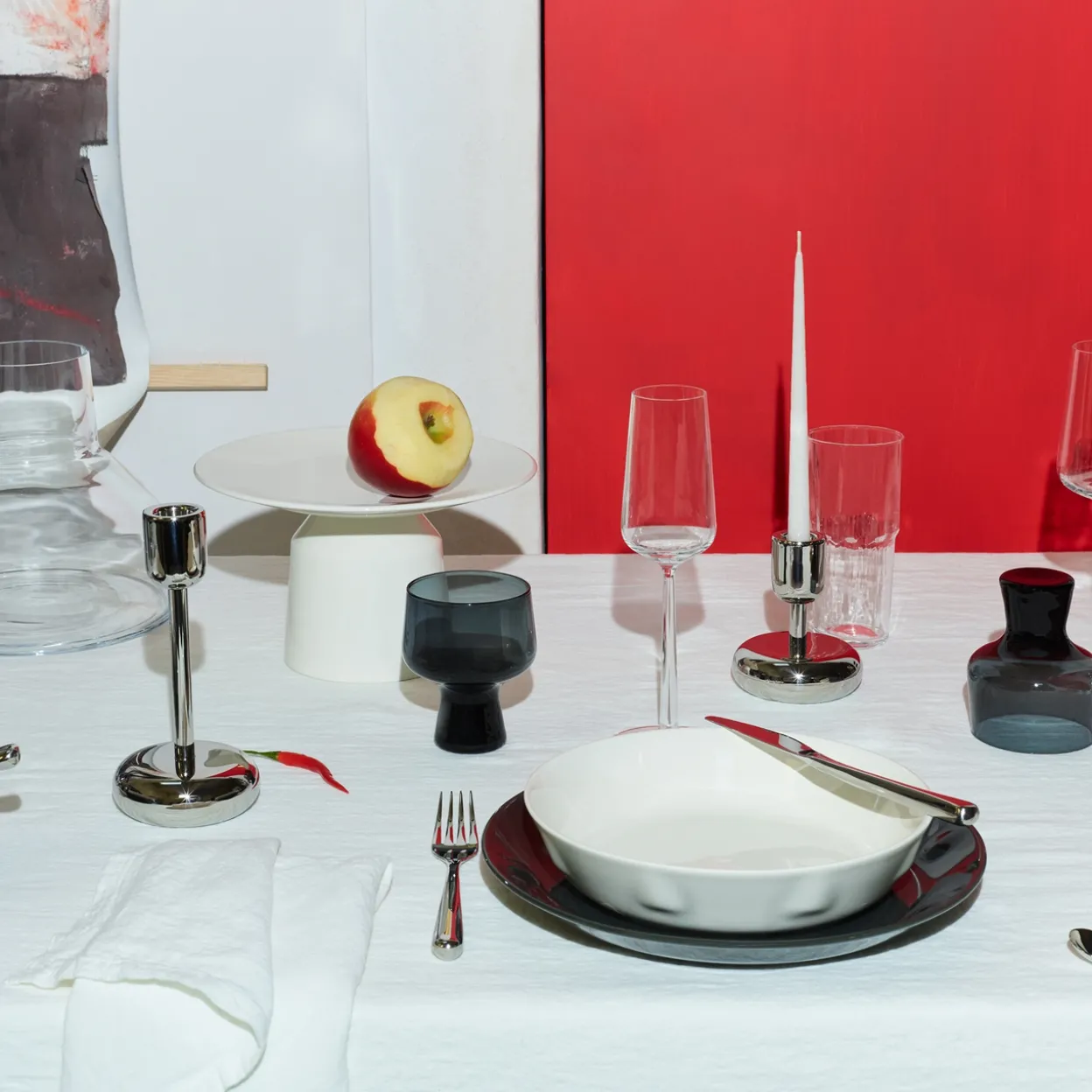 Tarjoiluvati korkea 24x14cm valkoinen