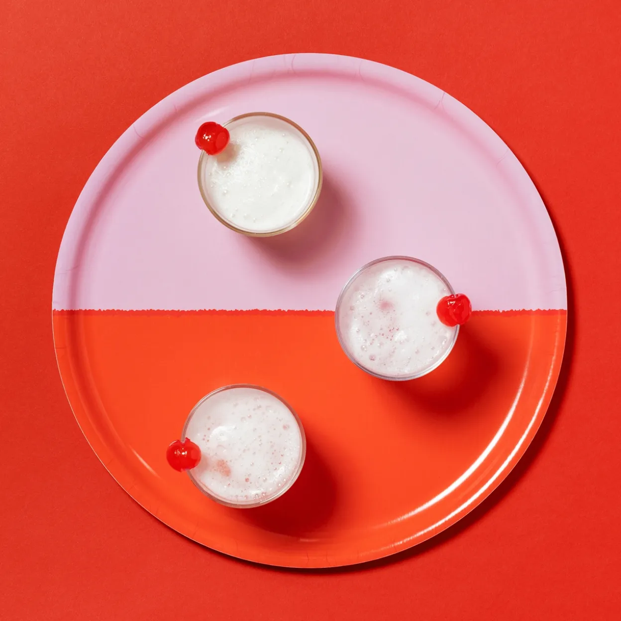 Tarjotin 35cm 2-väri pinkki-punainen